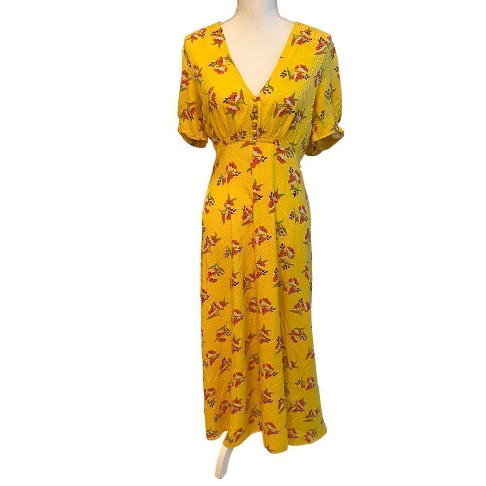 Jill Jill Stewart Puff Sleeve Floral Dress Size 8 - Picture 4 of 8